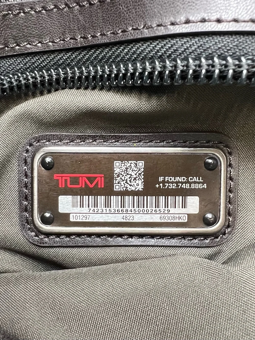 Tumi Eastern Zip Top Flap Crossbody Hickory Brown Nylon Messenger Bag Like New